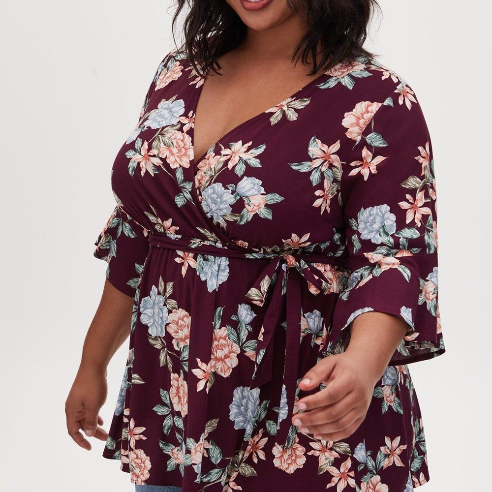 Torrid Stretch Challis Surplice Top 2